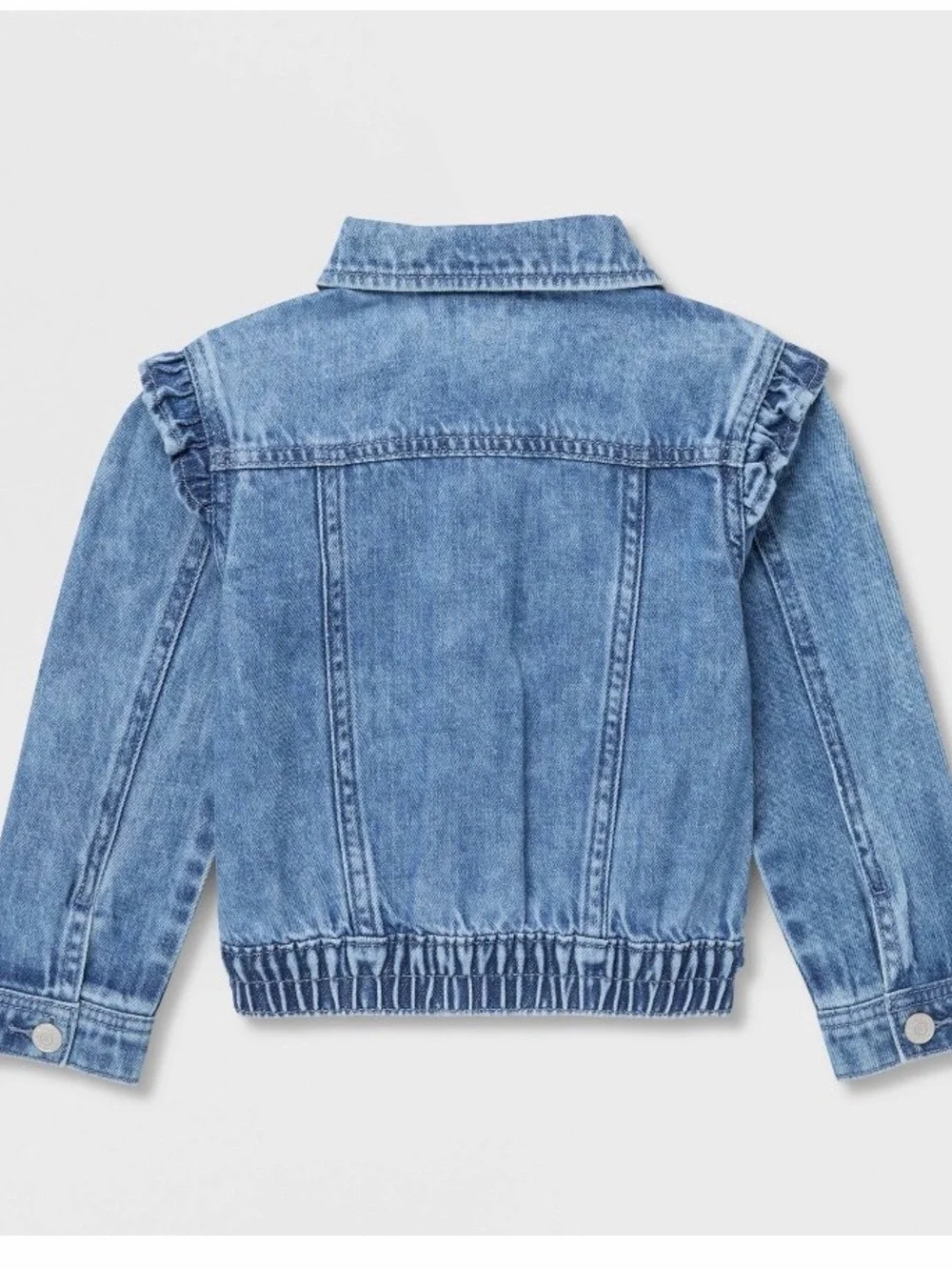 Toddler Girls Ruffle Sleeve Denim Jacket-Cat & Jack Medium Wash NWT Size 3T